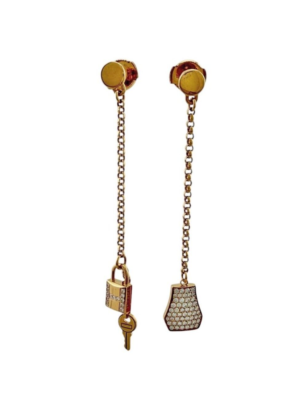 Hermes Earrings 18k Pink Gold Diamond